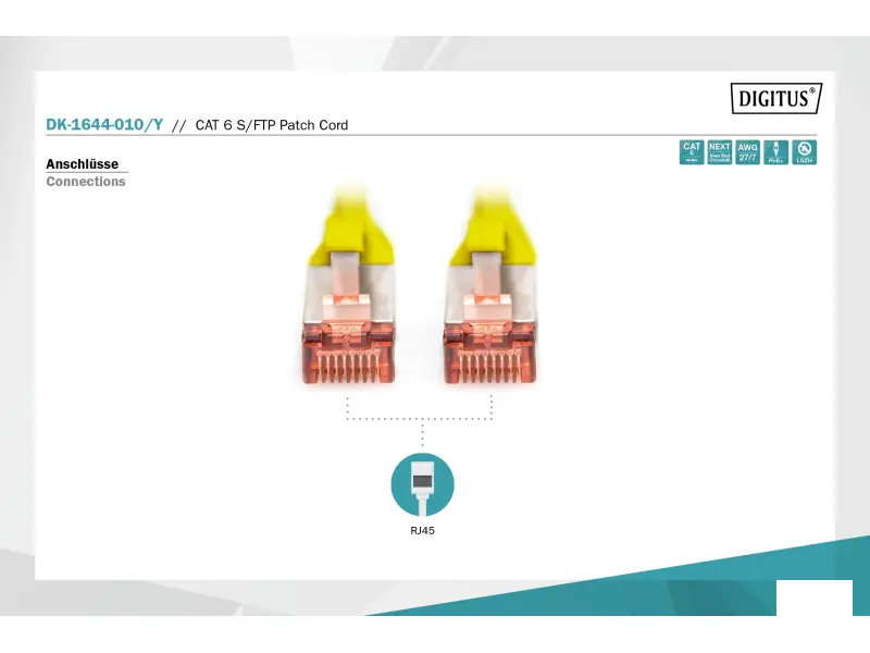 Digitus Kabl S-FTP patch CAT6A 1m zuti