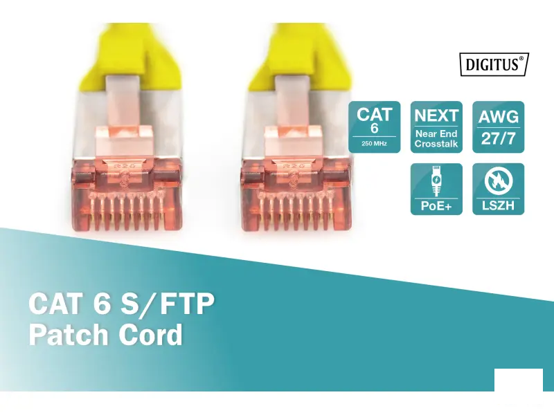 Digitus Kabl S-FTP patch CAT6A 1m zuti